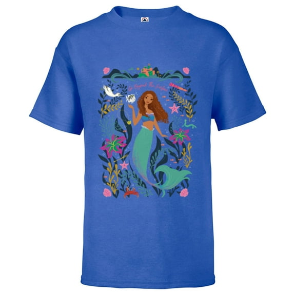 Disney The Little Mermaid Ariel Beyond the Surface - Short Sleeve T-Shirt for Kids - Customized-Royal