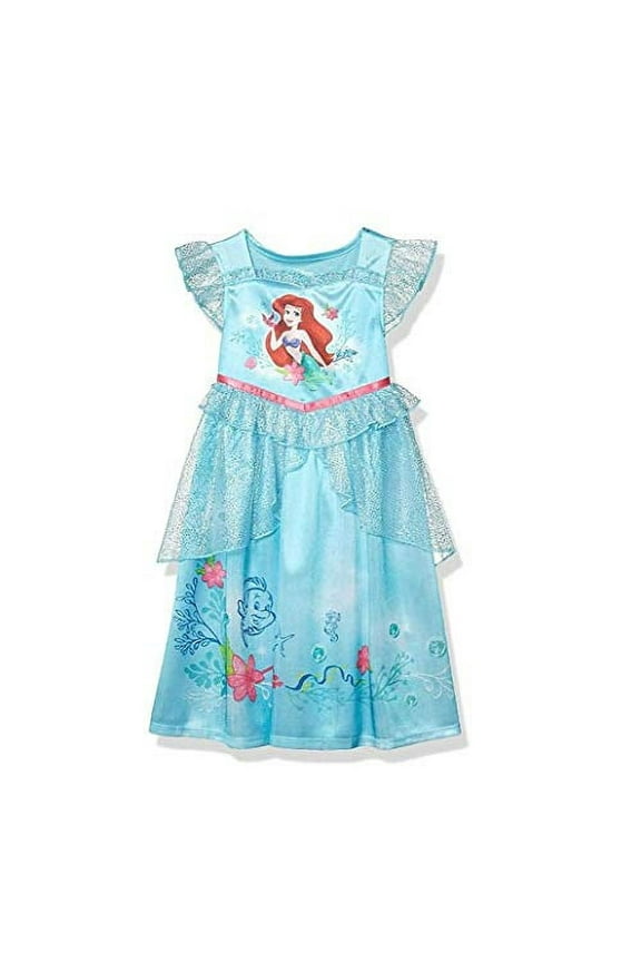 The Little Mermaid Ariel Collared Nightgown, Size 5T, Blue (Girls)
