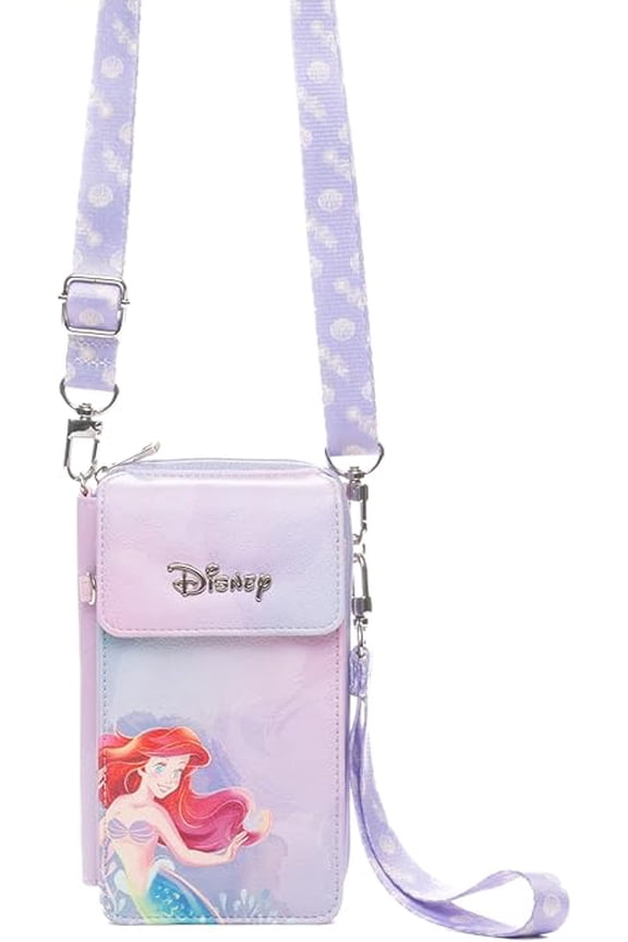 Disney The Little Mermaid Ariel Crossbody Wallet Cell Phone Wristlet