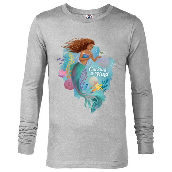 Disney The Little Mermaid Ariel Curious & Kind - Long Sleeve T-Shirt for Men - Customized-Athletic Heather
