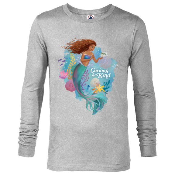 Disney The Little Mermaid Ariel Curious & Kind - Long Sleeve T-Shirt for Men - Customized-Athletic Heather