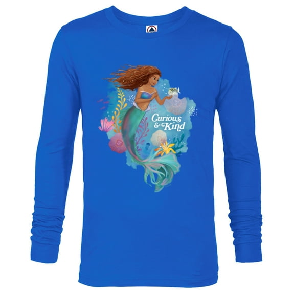 Disney The Little Mermaid Ariel Curious & Kind - Long Sleeve T-Shirt for Men - Customized-Royal