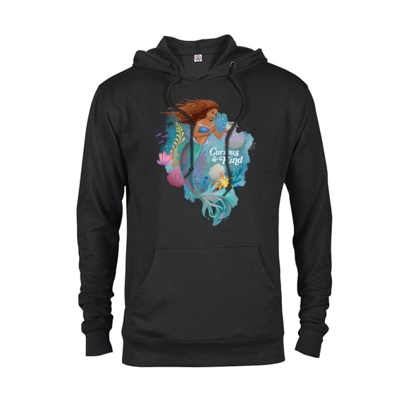 Disney The Little Mermaid Ariel Curious & Kind - Pullover Hoodie for Adults - Customized-Black