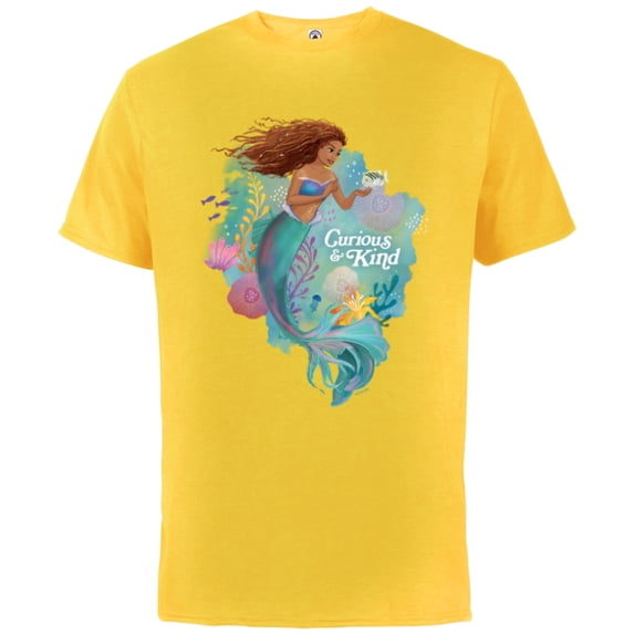 Disney The Little Mermaid Ariel Curious & Kind - Short Sleeve Cotton T-Shirt for Adults - Customized-Sunflower