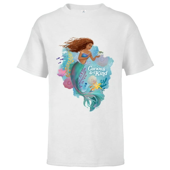 Disney The Little Mermaid Ariel Curious & Kind - Short Sleeve T-Shirt for Kids - Customized-White
