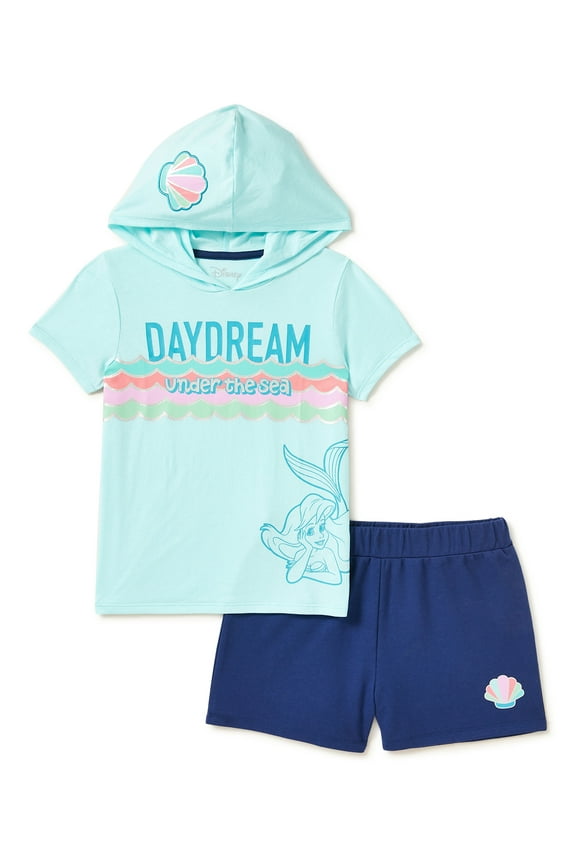 Disney The Little Mermaid Ariel Exclusive Girls Cosplay Hood and Shorts Set, 2-Piece Outfit, Sizes 4-18 & Plus