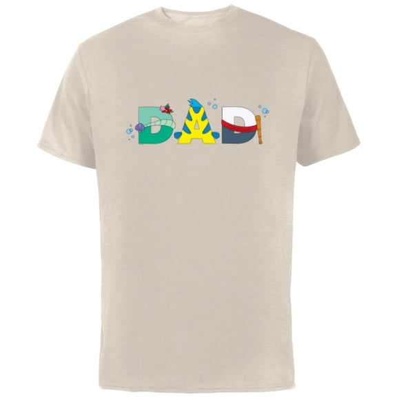 Disney The Little Mermaid Ariel Father’s Day Birthday Dad - Short Sleeve Cotton T-Shirt for Adults - Customized-Natural