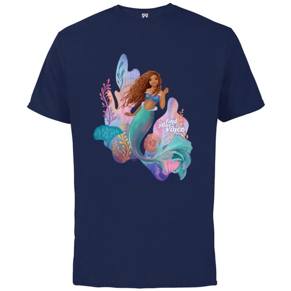 Disney The Little Mermaid Ariel Find Your Voice - Short Sleeve Cotton T-Shirt for Adults - Customized-Athletic Navy
