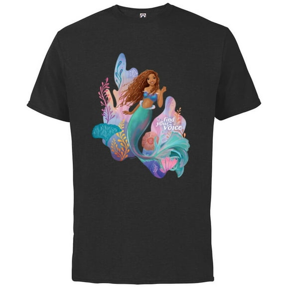 Disney The Little Mermaid Ariel Find Your Voice - Short Sleeve Cotton T-Shirt for Adults - Customized-Black