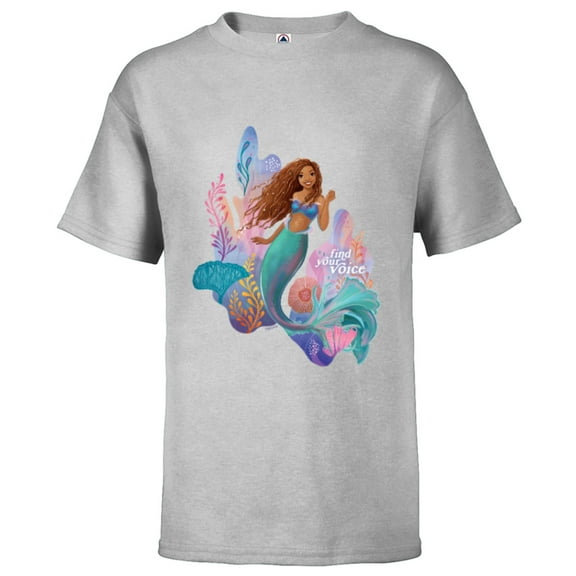 Disney The Little Mermaid Ariel Find Your Voice - Short Sleeve T-Shirt for Kids - Customized-Athletic Heather