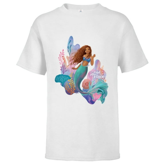 Disney The Little Mermaid Ariel Find Your Voice - Short Sleeve T-Shirt for Kids - Customized-White