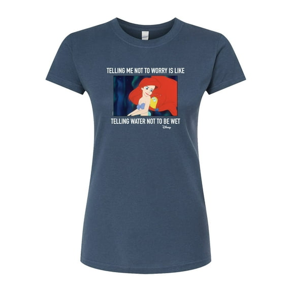 Disney The Little Mermaid - Ariel & Flounder - Telling Me Not to Worry - Juniors Fitted Graphic T-Shirt