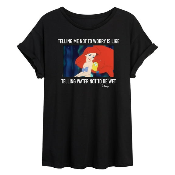 Disney The Little Mermaid - Ariel & Flounder - Telling Me Not to Worry - Women's Oversized T-Shirt