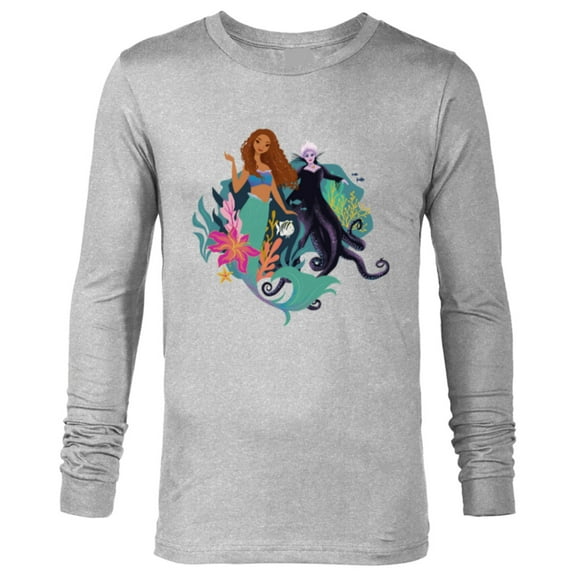 Disney The Little Mermaid Ariel, Flounder and Ursula - Long Sleeve T-Shirt for Men - Customized-Athletic Heather