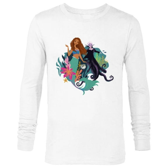 Disney The Little Mermaid Ariel, Flounder and Ursula - Long Sleeve T-Shirt for Men - Customized-White
