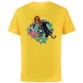 thumbnail image 1 of Disney The Little Mermaid Ariel, Flounder and Ursula - Short Sleeve Cotton T-Shirt for Adults - Customized-Yellow, 1 of 5