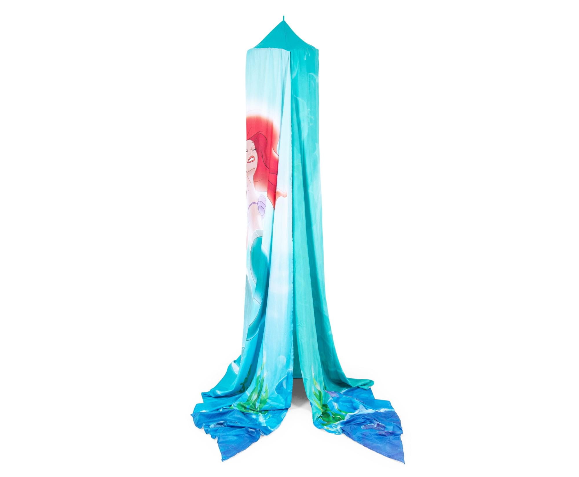 Disney Princess Ariel Blue Polyester Bed Canopy for Kids