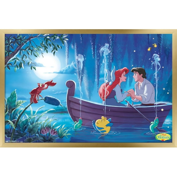 Disney The Little Mermaid - Ariel - Kiss The Girl Wall Poster, 14.725" x 22.375", Framed