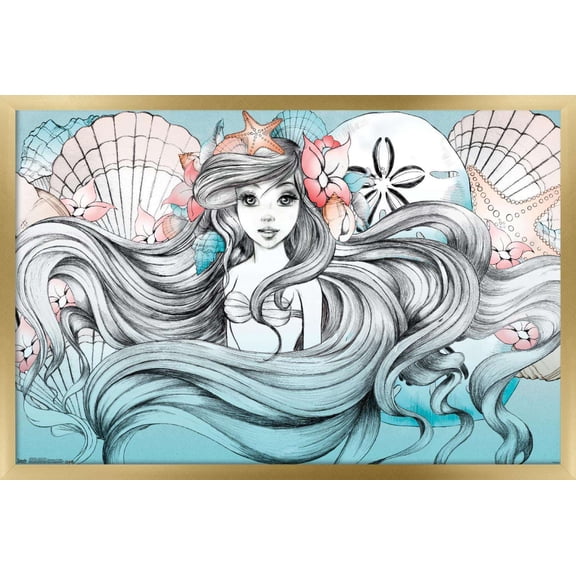 Disney The Little Mermaid - Ariel - Land or Sea Wall Poster, 22.375" x 34", Framed