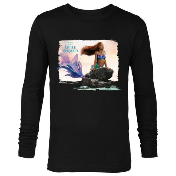 Disney The Little Mermaid Ariel Live-Action Movie Sea Rock - Long Sleeve T-Shirt for Men - Customized-Black