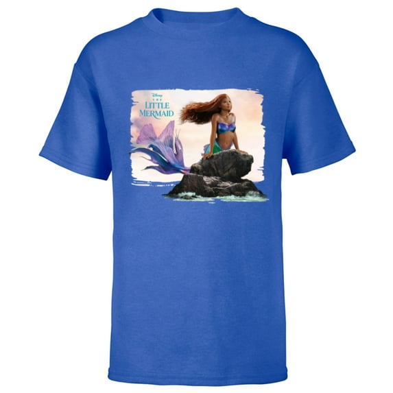Disney The Little Mermaid Ariel Live-Action Movie Sea Rock - Short Sleeve T-Shirt for Kids - Customized-Royal