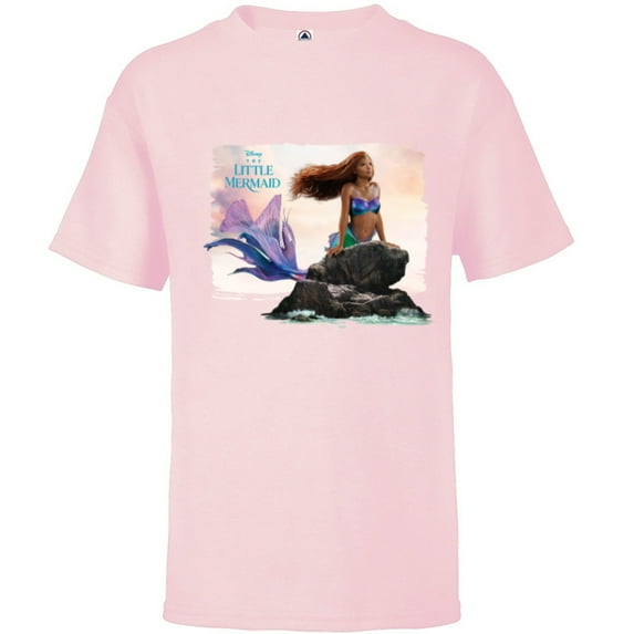 Disney The Little Mermaid Ariel Live-Action Movie Sea Rock - Short Sleeve T-Shirt for Kids - Customized-Soft Pink