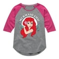 thumbnail image 1 of Disney The Little Mermaid - Ariel - Mermaid Chic - Toddler & Youth Girls Raglan Graphic T-Shirt, 1 of 4