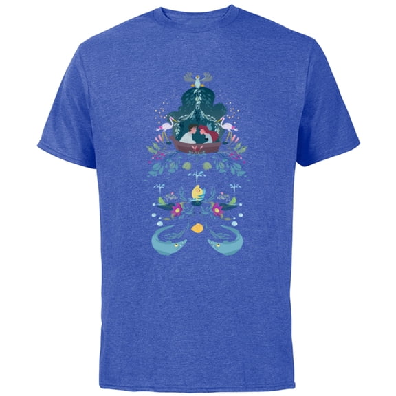 Disney The Little Mermaid Ariel Prince Eric Kiss The Girl - Short Sleeve Cotton T-Shirt for Adults - Customized-Royal Heather
