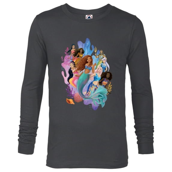 Disney The Little Mermaid Ariel Royal Ocean Family - Long Sleeve T-Shirt for Men - Customized-Charcoal Heather