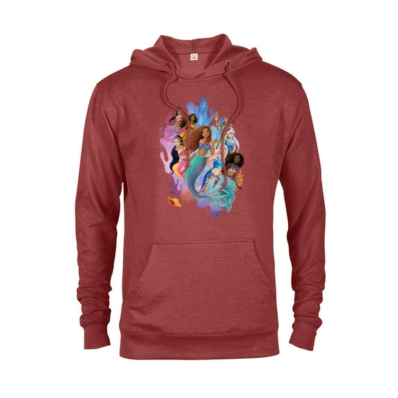 Disney The Little Mermaid Ariel Royal Ocean Family - Pullover Hoodie for Adults - Customized-Red Heather