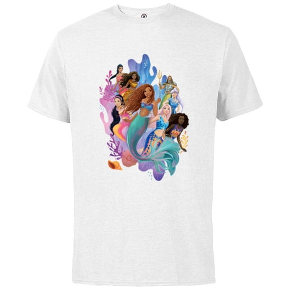 Disney The Little Mermaid Ariel Royal Ocean Family - Short Sleeve Cotton T-Shirt for Adults - Customized-White
