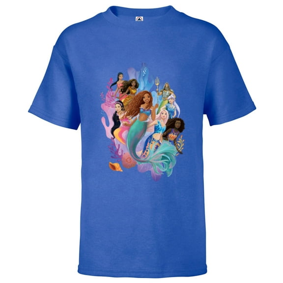 Disney The Little Mermaid Ariel Royal Ocean Family - Short Sleeve T-Shirt for Kids - Customized-Royal