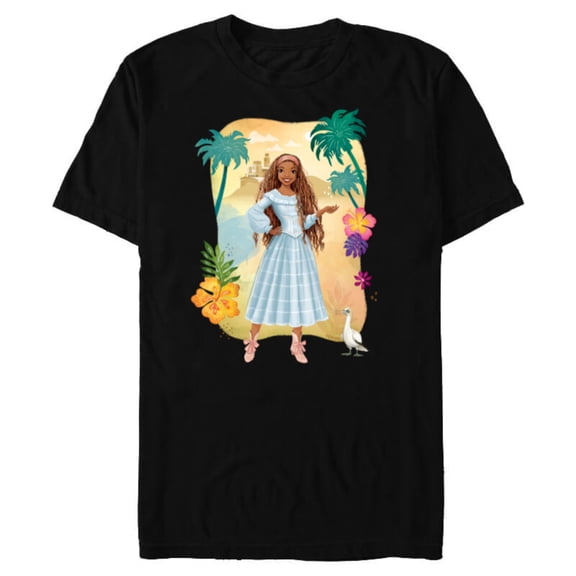 Disney The Little Mermaid Ariel & Scuttle Dry Land - Short Sleeve Blended T-Shirt for Adults - Customized-Black