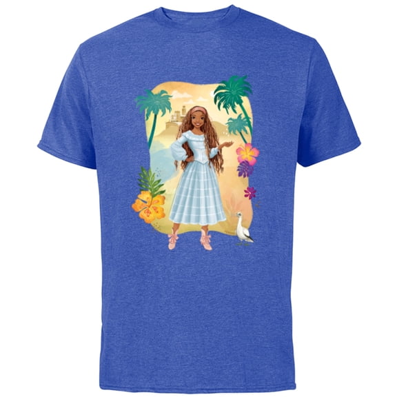 Disney The Little Mermaid Ariel & Scuttle Dry Land - Short Sleeve Cotton T-Shirt for Adults - Customized-Royal Heather