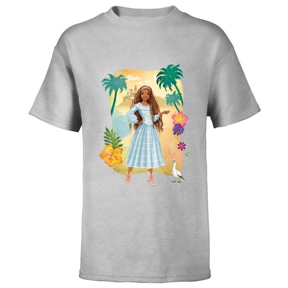 Disney The Little Mermaid Ariel & Scuttle Dry Land - Short Sleeve T-Shirt for Kids - Customized-Athletic Heather