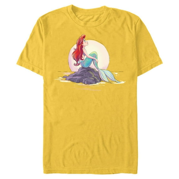 Disney The Little Mermaid Ariel Shore Dream T-Shirt- Short Sleeve Blended T-Shirt for Adults - Customized-Putty Snow Heather