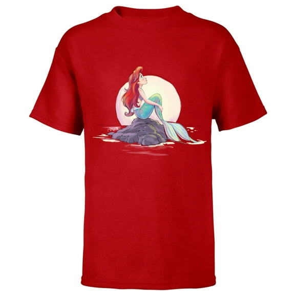 Disney The Little Mermaid Ariel Shore Dream T-Shirt - Short Sleeve T-Shirt for Kids - Customized-Red