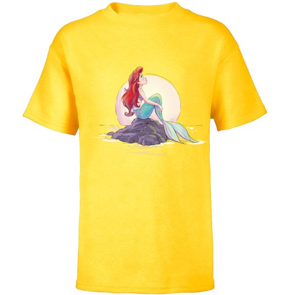 Disney The Little Mermaid Ariel Shore Dream T-Shirt - Short Sleeve T-Shirt for Kids - Customized-Yellow