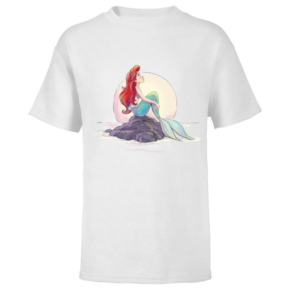 Disney The Little Mermaid Ariel Shore Dream T-Shirt - Short Sleeve T-Shirt for Kids - Customized-White
