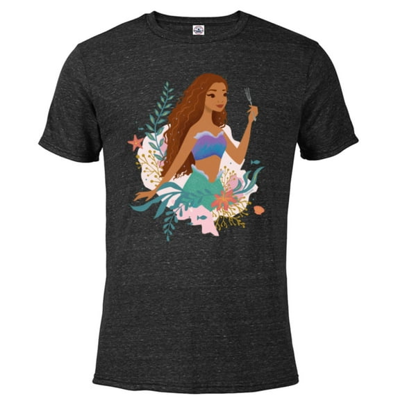 Disney The Little Mermaid Ariel Undersea Discovery - Short Sleeve Blended T-Shirt for Adults - Customized-Black Snow Heather