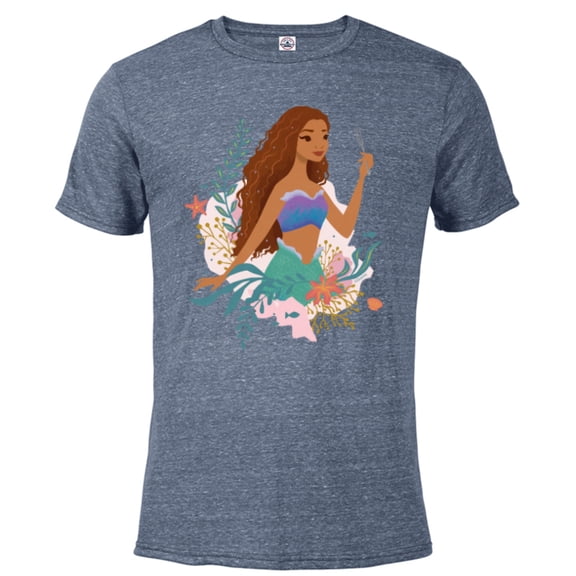 Disney The Little Mermaid Ariel Undersea Discovery - Short Sleeve Blended T-Shirt for Adults - Customized-Denim Snow Heather