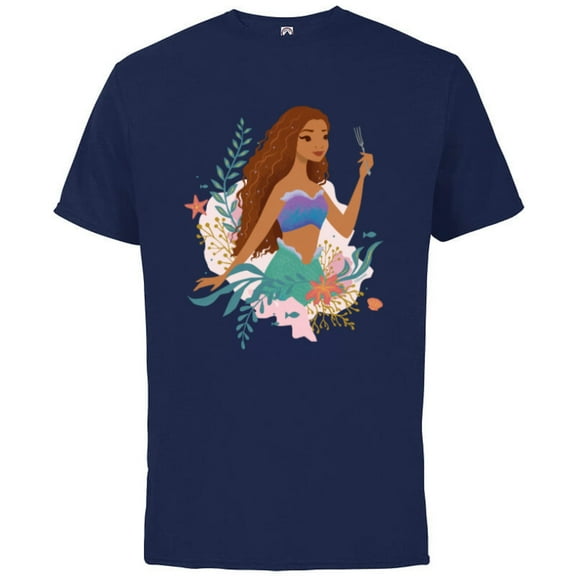 Disney The Little Mermaid Ariel Undersea Discovery - Short Sleeve Cotton T-Shirt for Adults - Customized-Athletic Navy