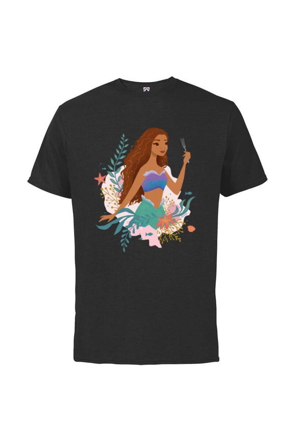 The Little Mermaid Ariel Undersea Discovery - Short Sleeve Cotton T-Shirt for Adults - Customized-Black