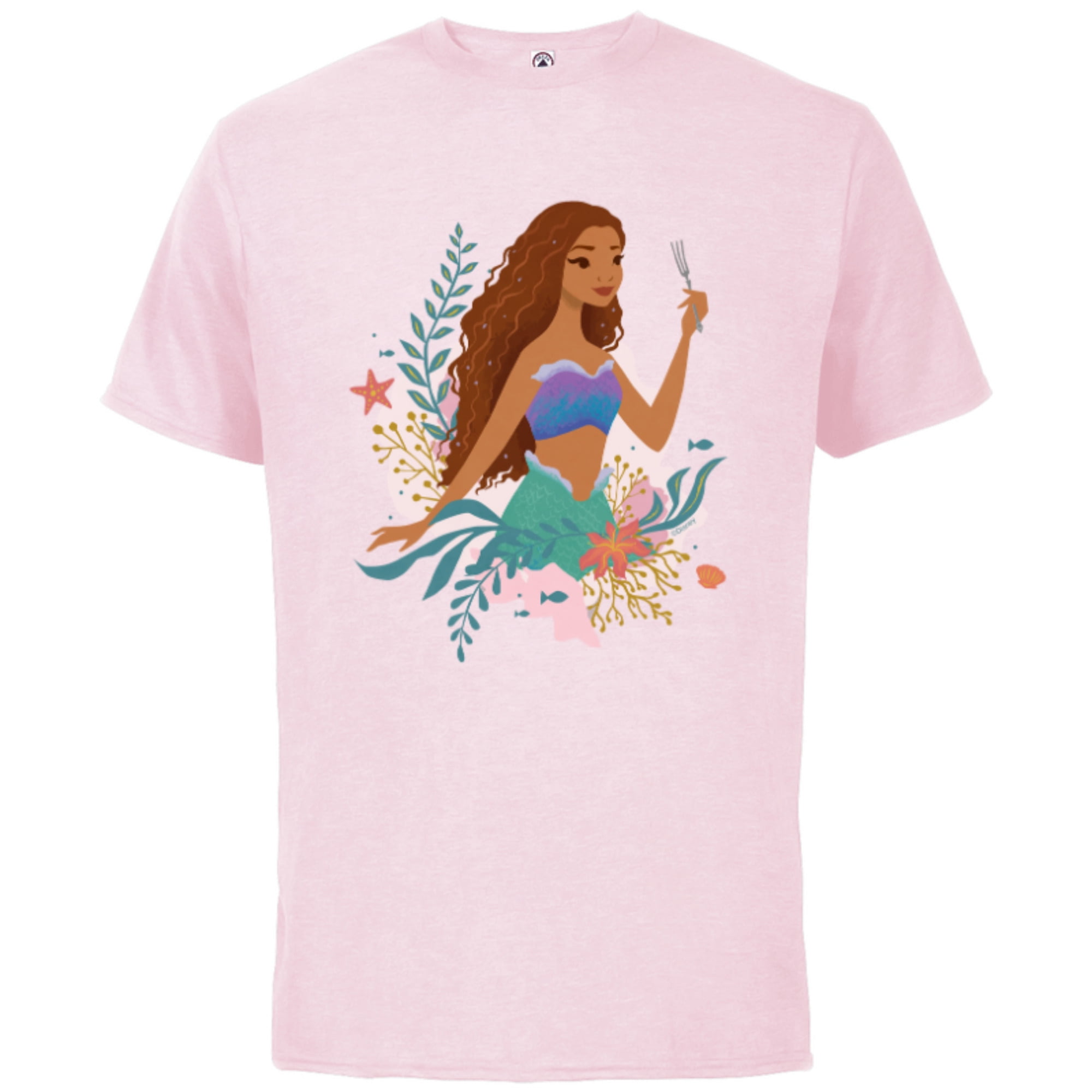Disney The Little Mermaid Ariel Undersea Discovery - Short Sleeve Cotton T- Shirt for Adults - Customized-Athletic Navy