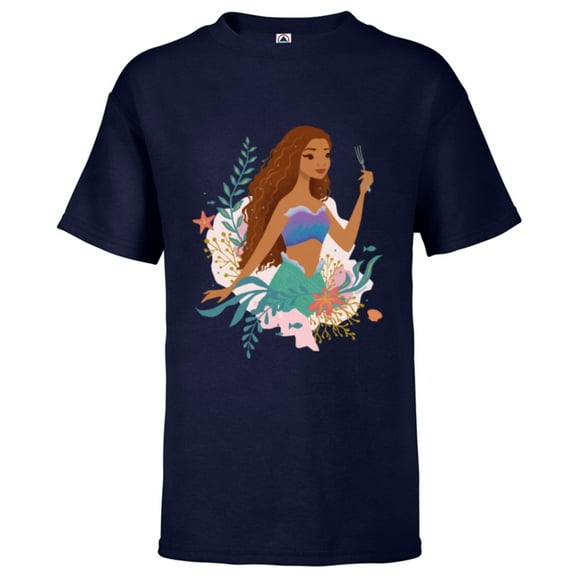 Disney The Little Mermaid Ariel Undersea Discovery - Short Sleeve T-Shirt for Kids - Customized-Athletic Navy