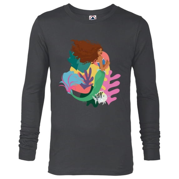 Disney The Little Mermaid Ariel and Flounder Find - Long Sleeve T-Shirt for Men - Customized-Charcoal Heather