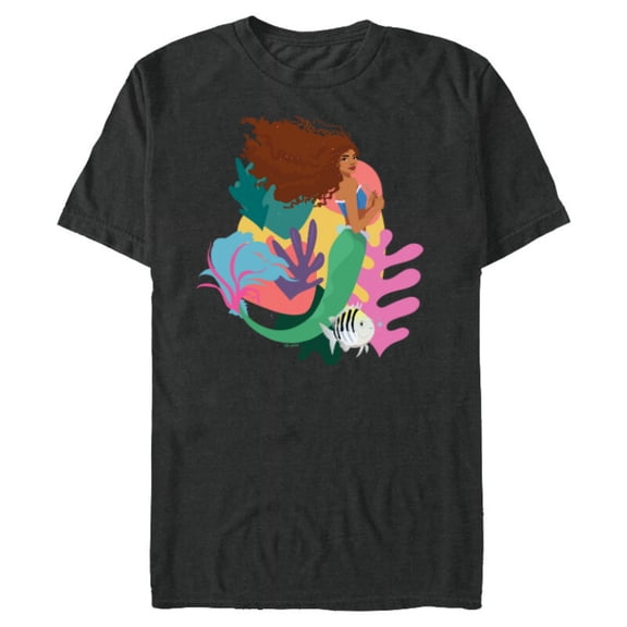 Disney The Little Mermaid Ariel and Flounder Find - Short Sleeve Blended T-Shirt for Adults - Customized-Dark Heather