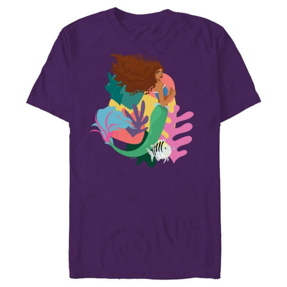 Disney The Little Mermaid Ariel and Flounder Find - Short Sleeve Blended T-Shirt for Adults - Customized-Purple