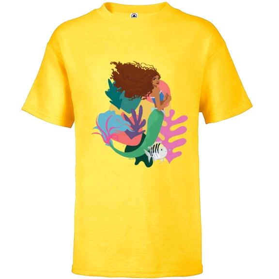 Disney The Little Mermaid Ariel and Flounder Find - Short Sleeve T-Shirt for Kids - Customized-Yellow
