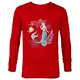 thumbnail image 1 of Disney The Little Mermaid Ariel and Flounder Sea - Long Sleeve T-Shirt for Men -Customized-New Red, 1 of 5